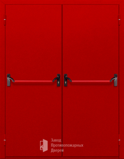 Фото двери «Двупольная глухая с антипаникой (красная)» в Мытищам
