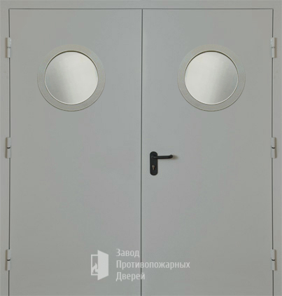 Фото двери «Двупольная с круглым стеклом EI-30» в Мытищам