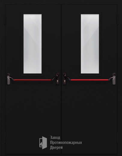 Фото двери «Двупольная со стеклом и антипаникой №64» в Мытищам