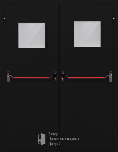 Фото двери «Двупольная со стеклом и антипаникой №54» в Мытищам