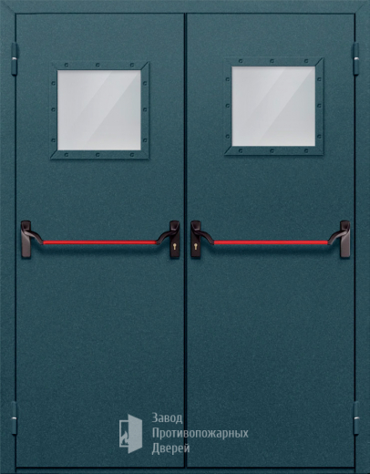 Фото двери «Двупольная со стеклом и антипаникой №57» в Мытищам