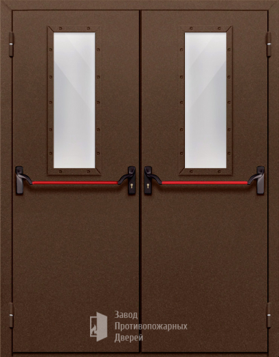 Фото двери «Двупольная со стеклом и антипаникой №68» в Мытищам