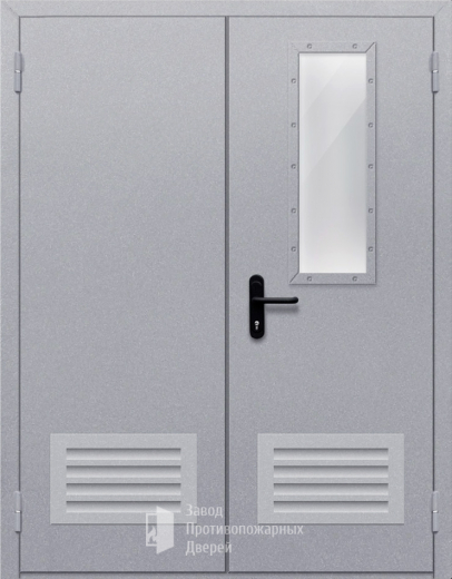 Фото двери «Двупольная со стеклом и решеткой» в Мытищам