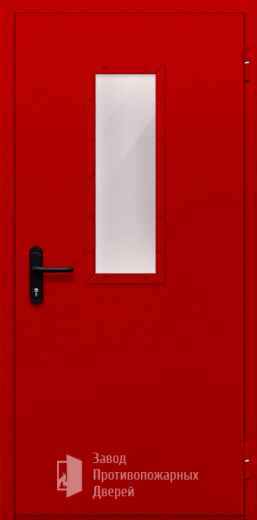 Фото двери «Однопольная со стеклом (красная)» в Мытищам