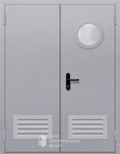 Фото двери «Двупольная с круглым стеклом» в Мытищам