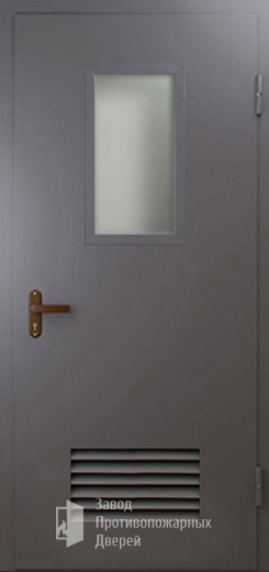 Фото двери «Техническая дверь №5 со стеклом и решеткой» в Мытищам
