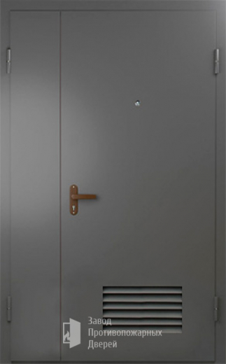 Фото двери «Техническая дверь №7 полуторная с вентиляционной решеткой» в Мытищам