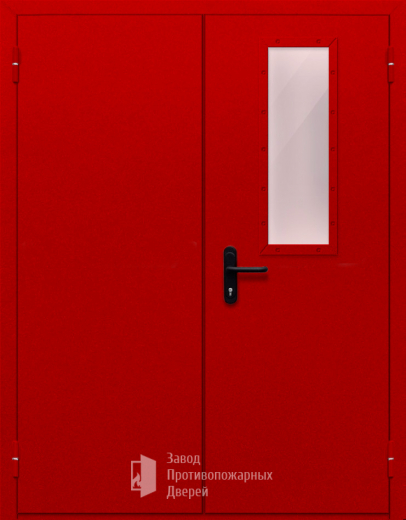 Фото двери «Двупольная со стеклом (красная)» в Мытищам
