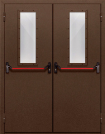 Фото двери «Двупольная со стеклом и антипаникой №68» в Мытищам