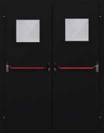 Фото двери «Двупольная со стеклом и антипаникой №54» в Мытищам