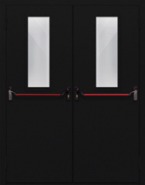 Фото двери «Двупольная со стеклом и антипаникой №64» в Мытищам