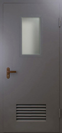 Фото двери «Техническая дверь №5 со стеклом и решеткой» в Мытищам