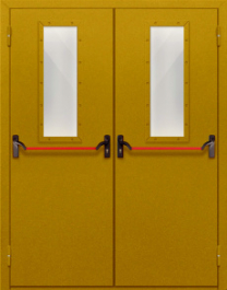 Фото двери «Двупольная со стеклом и антипаникой №65» в Мытищам